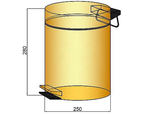 Ведро для мусора Boheme Uno 10426-GM Оружейная сталь