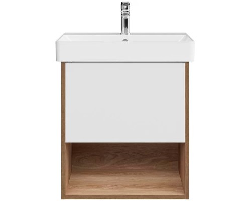 Тумба под раковину Kerama Marazzi Pro 55 подвесная Белая матовая Швейцарский вяз