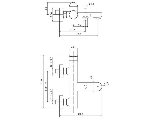 Смеситель для ванны Kerama Marazzi Ole 69440KM.21.018 Хром
