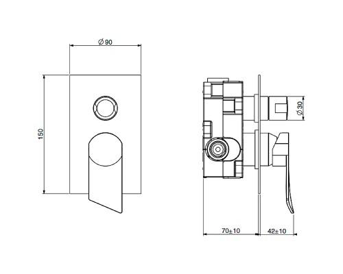 Смеситель для душа Gattoni Soffio 8133/ESDS Темный никель шлифованный