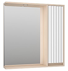 Зеркало со шкафом Brevita Balaton 80 R BAL-04080-03-01П с подсветкой Белое матовое Бежевое матовое