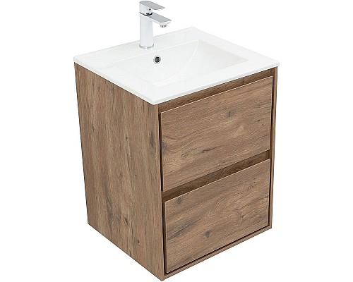 Тумба под раковину Aquanet Милан 50 336376 подвесная Дуб рустикальный