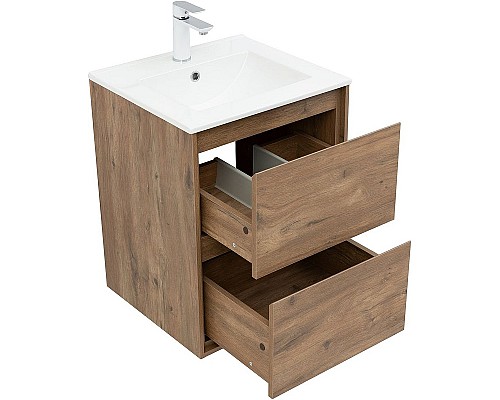 Тумба под раковину Aquanet Милан 50 336376 подвесная Дуб рустикальный