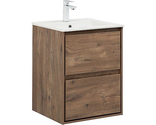 Тумба под раковину Aquanet Милан 50 336376 подвесная Дуб рустикальный