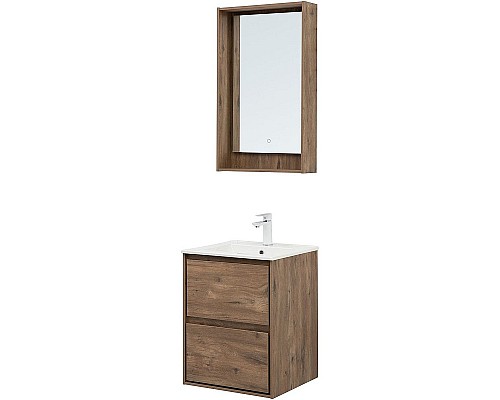 Тумба под раковину Aquanet Милан 50 336376 подвесная Дуб рустикальный