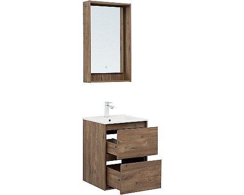 Тумба под раковину Aquanet Милан 50 336376 подвесная Дуб рустикальный