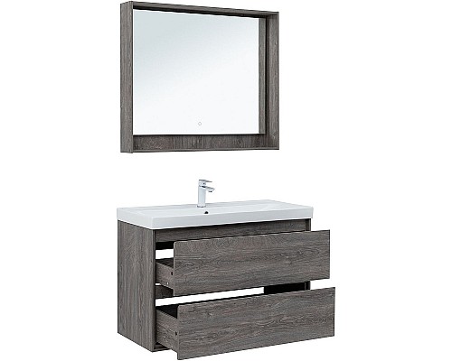 Тумба под раковину Aquanet Милан 100 336375 подвесная Дуб рошелье