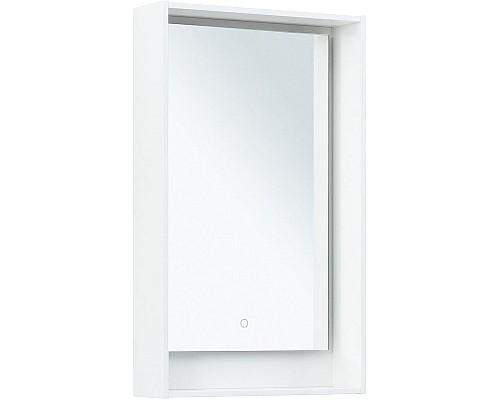 Зеркало Aquanet Милан 50 336390 с подсветкой Белый глянец с сенсорным выключателем