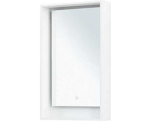 Зеркало Aquanet Милан 50 336390 с подсветкой Белый глянец с сенсорным выключателем