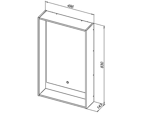 Зеркало Aquanet Милан 50 336390 с подсветкой Белый глянец с сенсорным выключателем