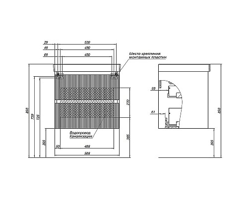 Тумба под раковину Aquanet Альтера 60 337154 подвесная Белая матовая