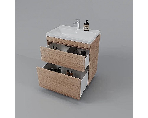 Тумба под раковину Style Line Атлантика 70 Люкс Plus СС-00002344 Ясень перламутр