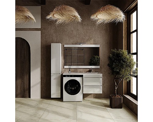 Тумба под раковину Style Line Даллас Леон 120 Люкс Plus СС-00002440 подвесная Белая