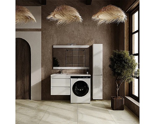 Тумба под раковину Style Line Даллас Леон 120 Люкс Plus СС-00002440 подвесная Белая