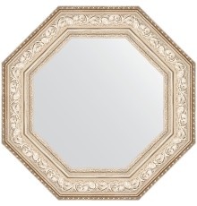 Зеркало Evoform Octagon 65x65 в багетной раме - Виньетка серебро 109 мм