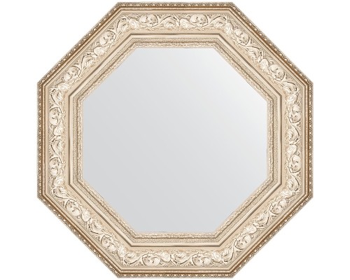Зеркало Evoform Octagon 65x65 в багетной раме - Виньетка серебро 109 мм