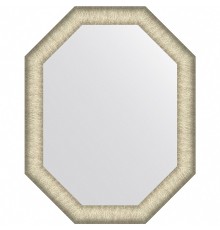 Зеркало Evoform Octagon 70x55 в багетной раме - Брашированное серебро 59 мм