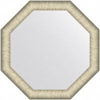 Зеркало Evoform Octagon 60x60 в багетной раме - Брашированное серебро 59 мм