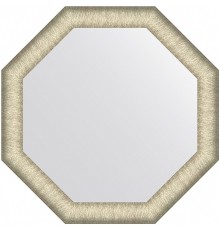 Зеркало Evoform Octagon 60x60 в багетной раме - Брашированное серебро 59 мм