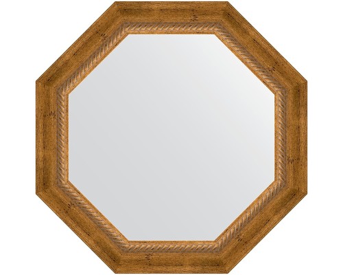 Зеркало Evoform Octagon 58х58 BY 7316 в багетной раме - Состаренная бронза с плетением 70 мм