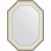Зеркало Evoform Octagon 74x54 BY 7442 в багетной раме - Белая кожа с хромом 78 мм