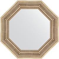 Зеркало Evoform Octagon 62х62 в багетной раме - Серебряный акведук 93 мм