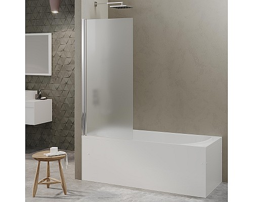 Шторка на ванну Berges River S 90х145 065020 профиль Хром стекло матовое