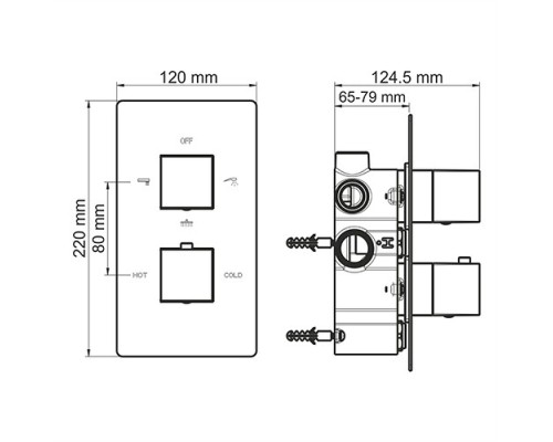 Смеситель для душа WasserKRAFT Alme 1544 с термостатом Хром
