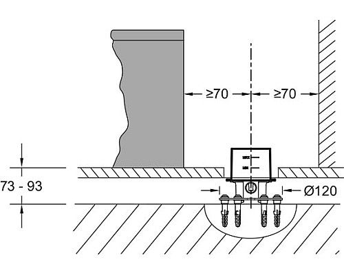 Скрытая часть для смесителя Jacob Delafon Avid 97904D-NF Хром