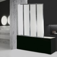 Шторка на ванну Ceruttispa Bouna 131х139 профиль Хром стекло матовое