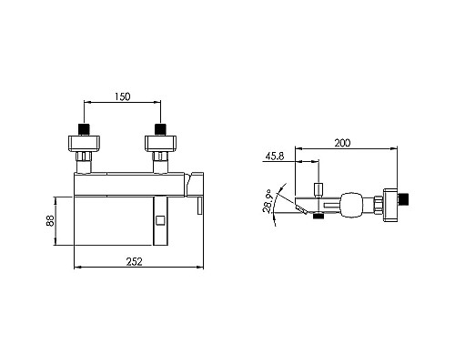 Смеситель для ванны Shouder Unique 0170104 Хром