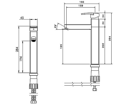 Смеситель для раковины Shouder Unique Plus 0180316 Слоновая кость Золото