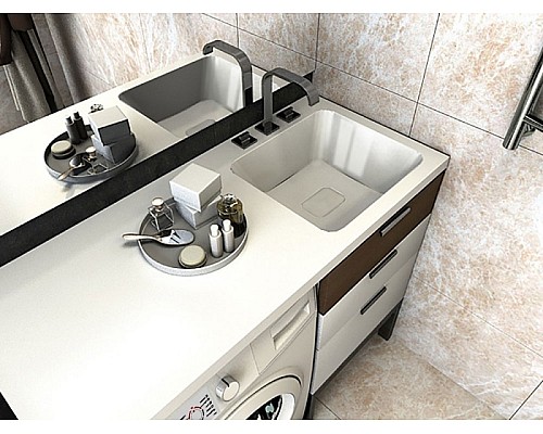 Раковина Madera Kamilla 110 R 4627173210034 с местом под стиральную машину Белая