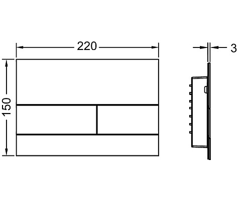 Клавиша смыва Tece Square II 9240846 (9240836) для унитаза PVD Brushed Black Chrome