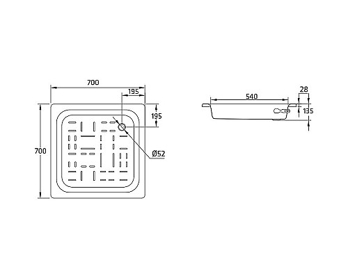 Стальной поддон для душа BLB Universal SG 70х70 CF7012001 Белый