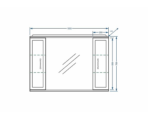 Зеркало со шкафом Stella Polar Концепт 100 SP-00000135 с подсветкой Белое