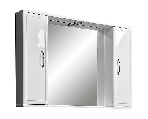 Зеркало со шкафом Stella Polar Концепт 100 SP-00000135 с подсветкой Белое