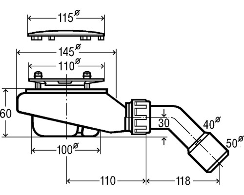 Сифон для душевого поддона Viega Tempoplex  6963 634100 Хром