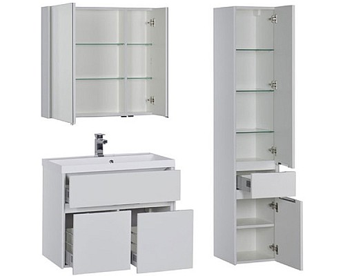 Шкаф пенал Aquanet Латина 35 R179606 подвесной Белый