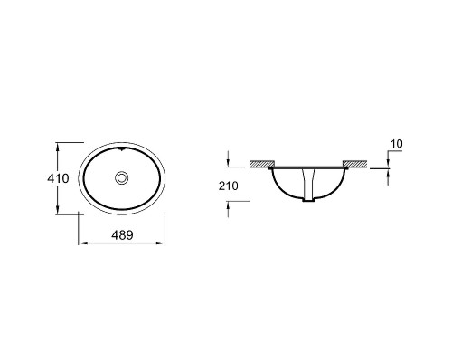 Раковина Jacob Delafon Caxton 49 E2210-0 Белая