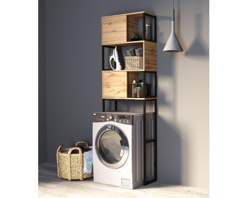 Стеллаж 1MarKa Grunge Loft 66 над стиральной машиной Дуб вотан