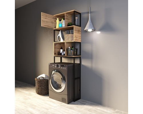 Стеллаж 1MarKa Grunge Loft 66 над стиральной машиной Дуб вотан