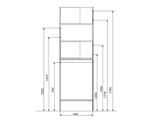 Стеллаж 1MarKa Grunge Loft 66 над стиральной машиной Дуб вотан