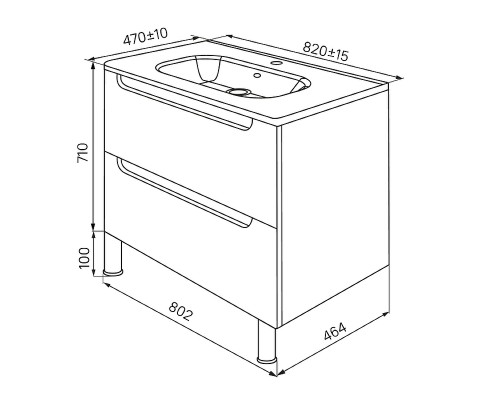 Тумба с раковиной Iddis Edifice 80 EDI80WFi95K Белая