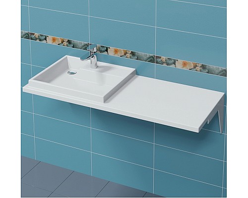 Раковина СанТа Юпитер 120 L 900124 с местом под стиральную машину Белая