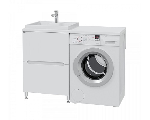 Раковина СанТа Юпитер 120 L 900124 с местом под стиральную машину Белая