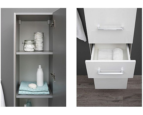 Шкаф пенал Aquanet Порто 35 R 195732 подвесной Белый