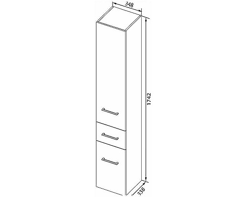 Шкаф пенал Aquanet Порто 35 R 195732 подвесной Белый