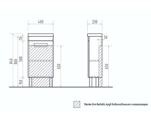 Тумба под раковину Vigo Plaza 40 tn.PLA.MIR.40.1D Белая