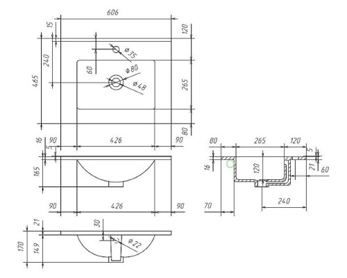 Тумба под раковину AM.PM Spirit M70FHX0602WG Белая
